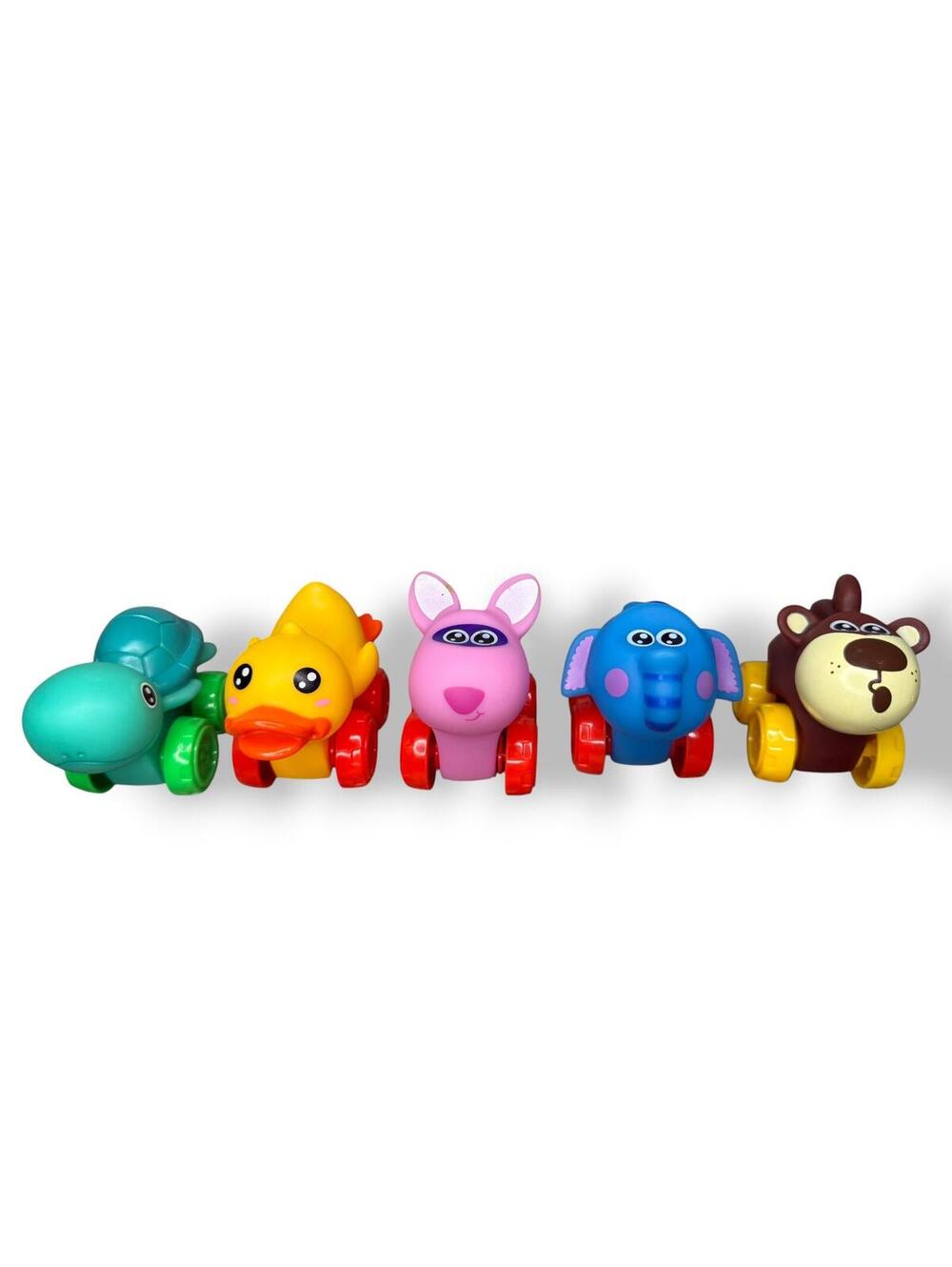 JOYIN Soft Rubber‎ Cartoon Animal Cars for Toddlers Set of 5
